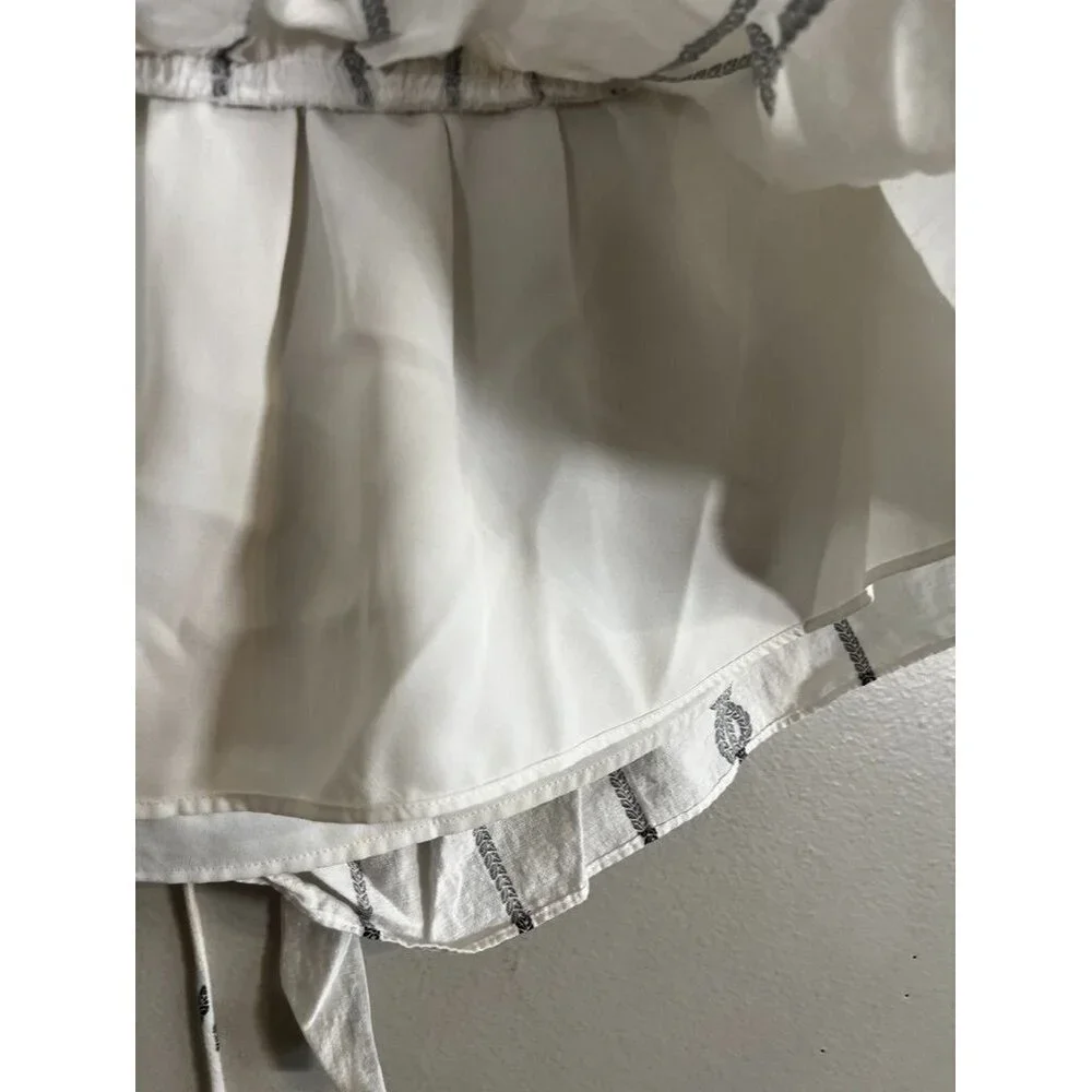 Neutral Halter Top White 6 Nautical Rope Flowy Coastal Resort Preppy Chic Artsy - Picture 6 of 10